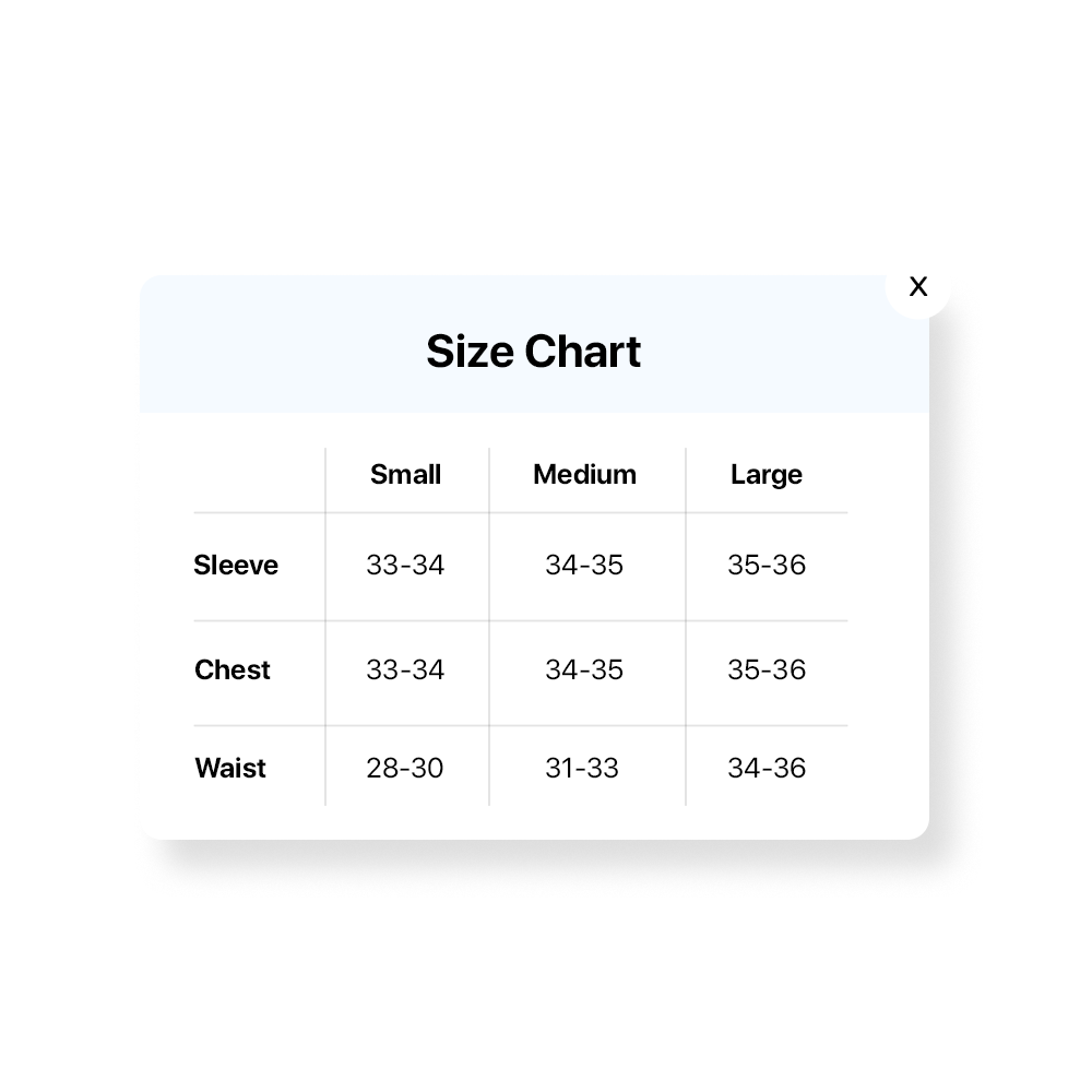 Add a size chart pop-up
